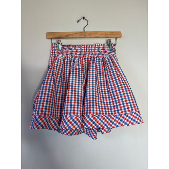 NEW Hunter Bell Smocked Waistband Loose Fit Jemma Short Gingham Size: XS - Picture 2 of 7